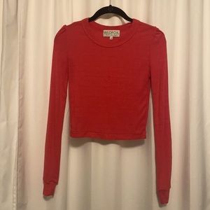 Wildfox Mia Cropped Long Sleeve Tee, Size XS